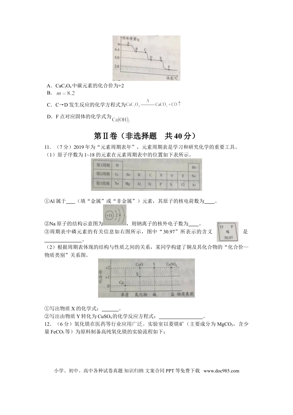 江苏省南通市2019年中考化学试题及答案.doc