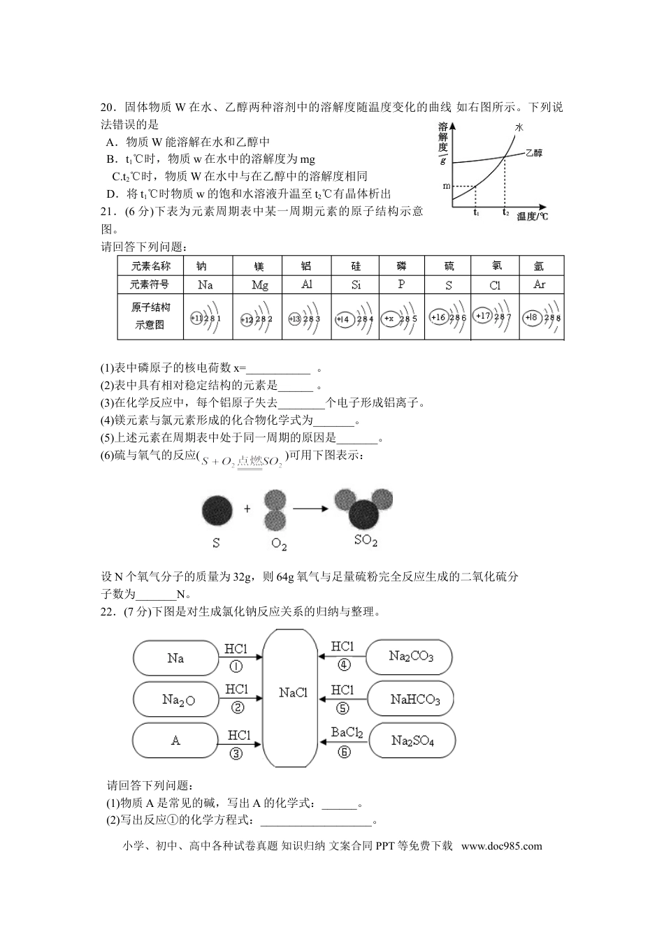 江苏省南通市2011年中考化学试题及答案.doc