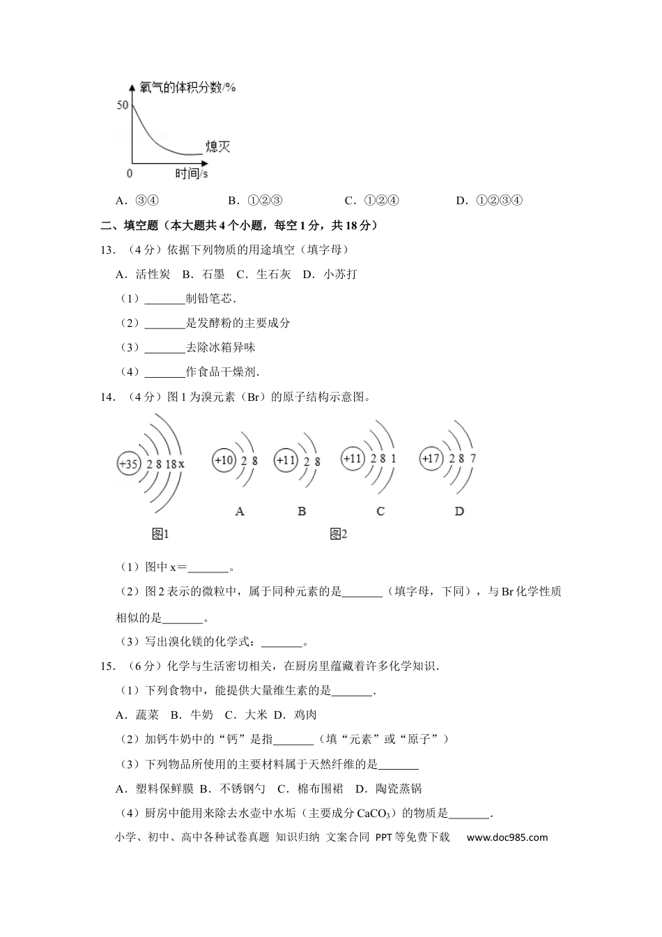 2015年辽宁省锦州市中考化学试题（空白卷）.docx