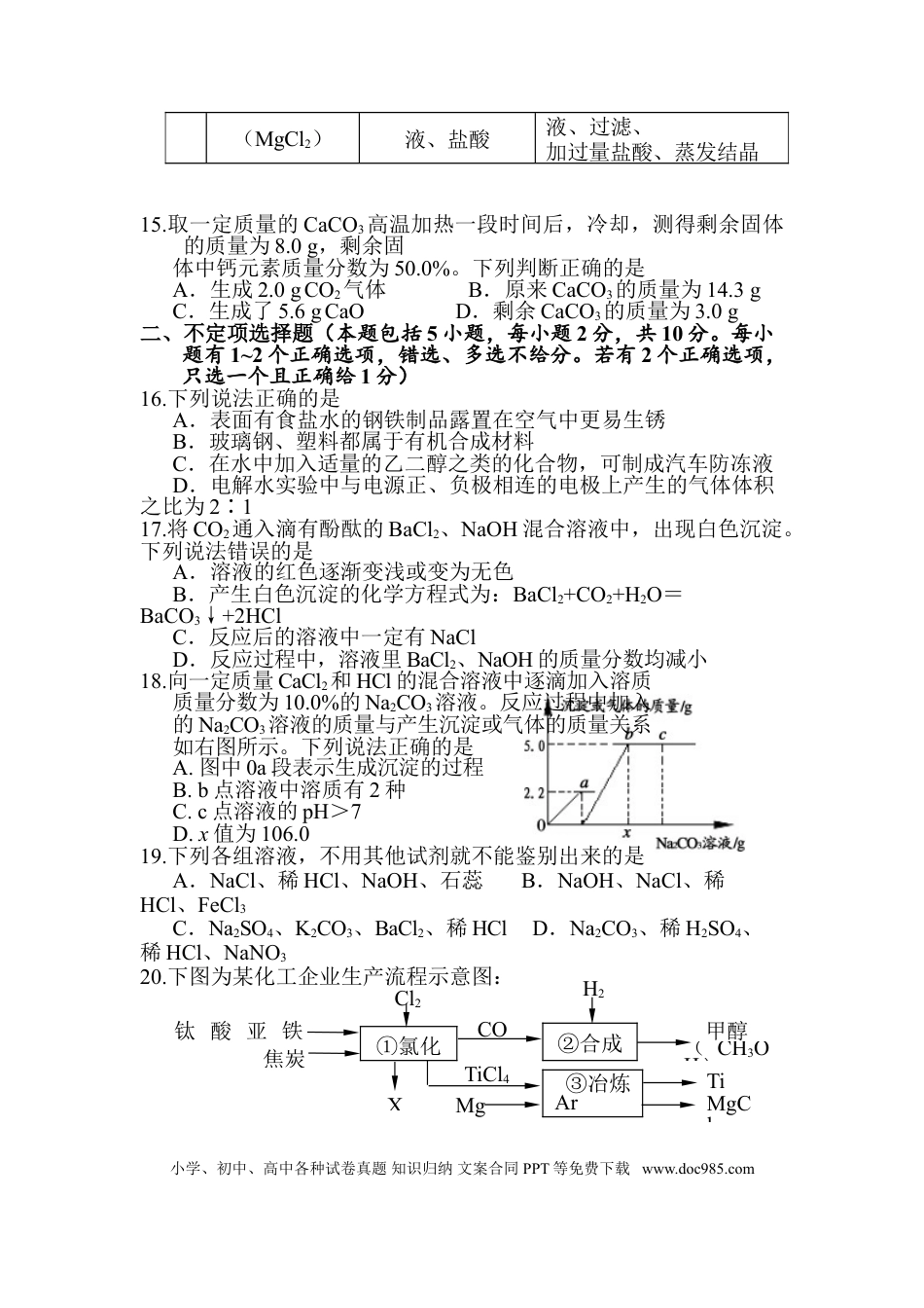2012年江苏省镇江市中考化学试卷及答案.doc
