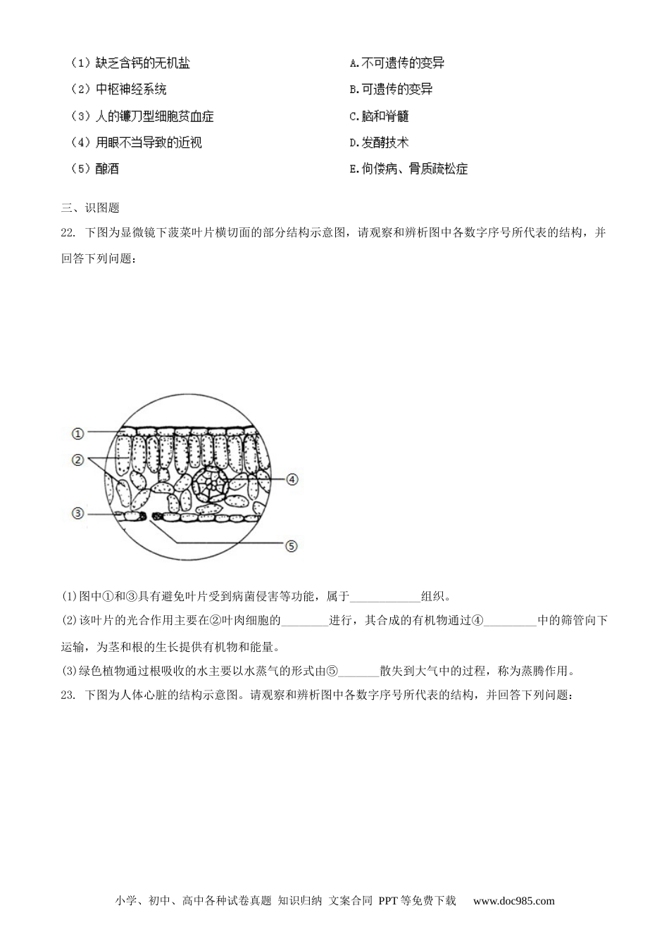 辽宁省沈阳市2017年中考生物试题（原卷版）.docx