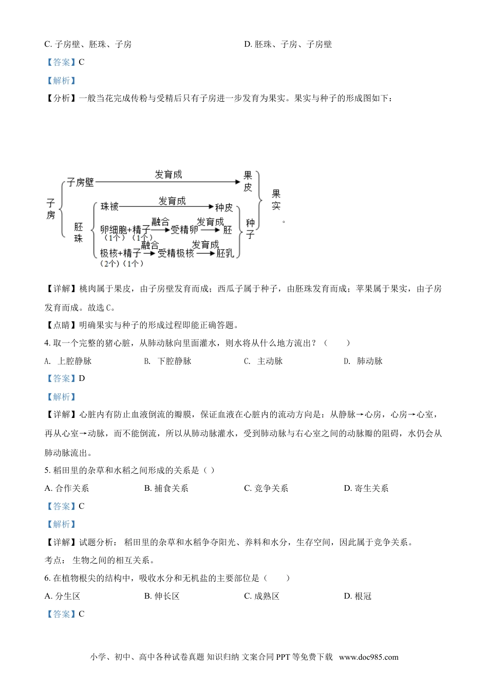 2015年辽宁省锦州市中考生物试题（解析）.doc