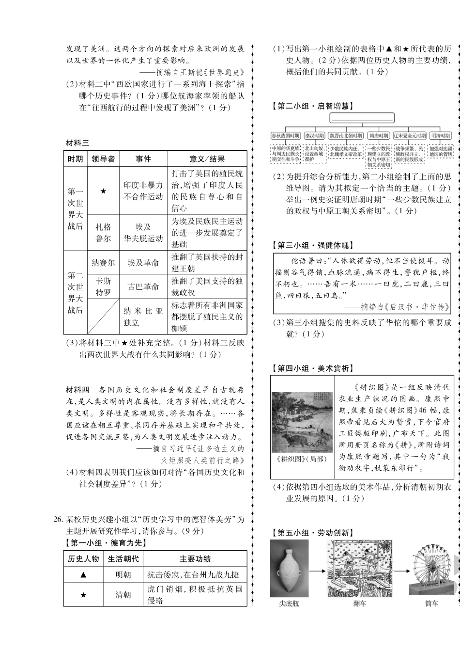 2023年盘锦市中考历史真题.pdf