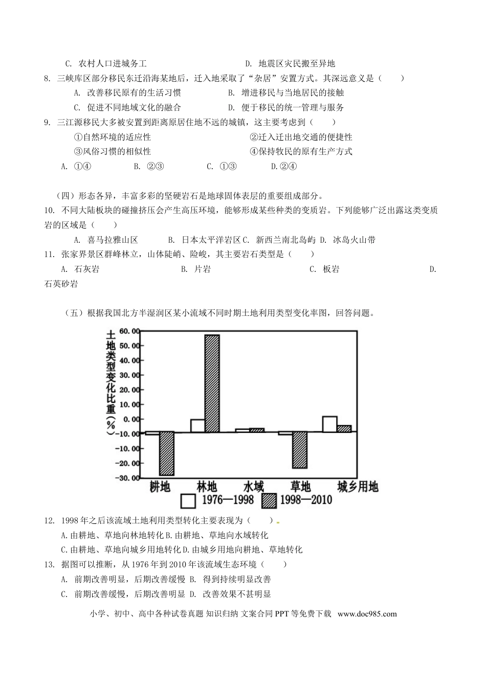 2014年上海高考地理真题（原卷版）.doc