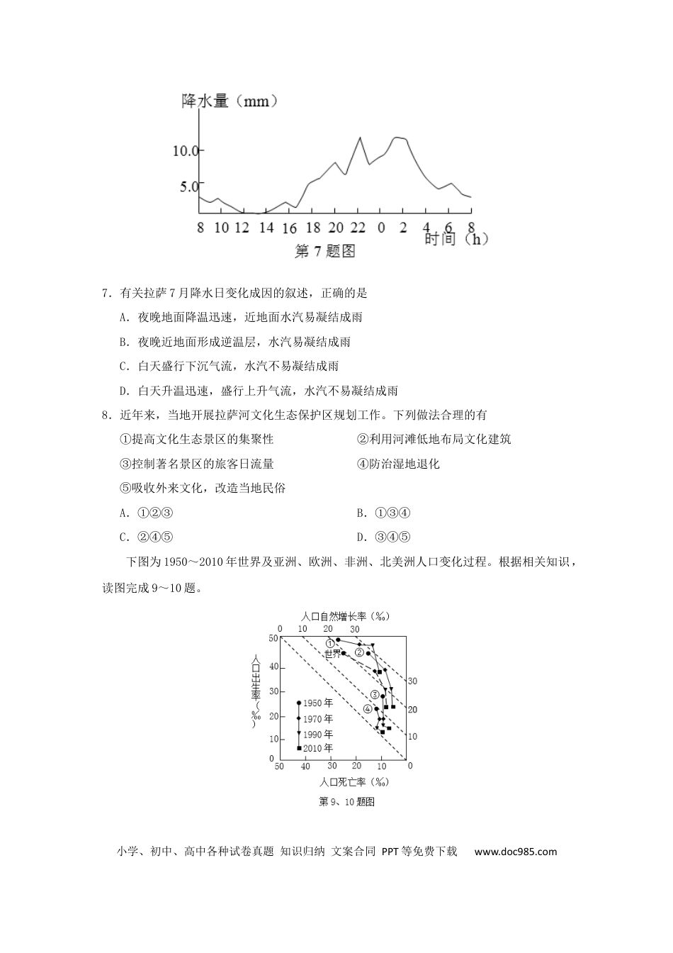 【免费下载】2013年浙江高考地理（原卷版）.docx