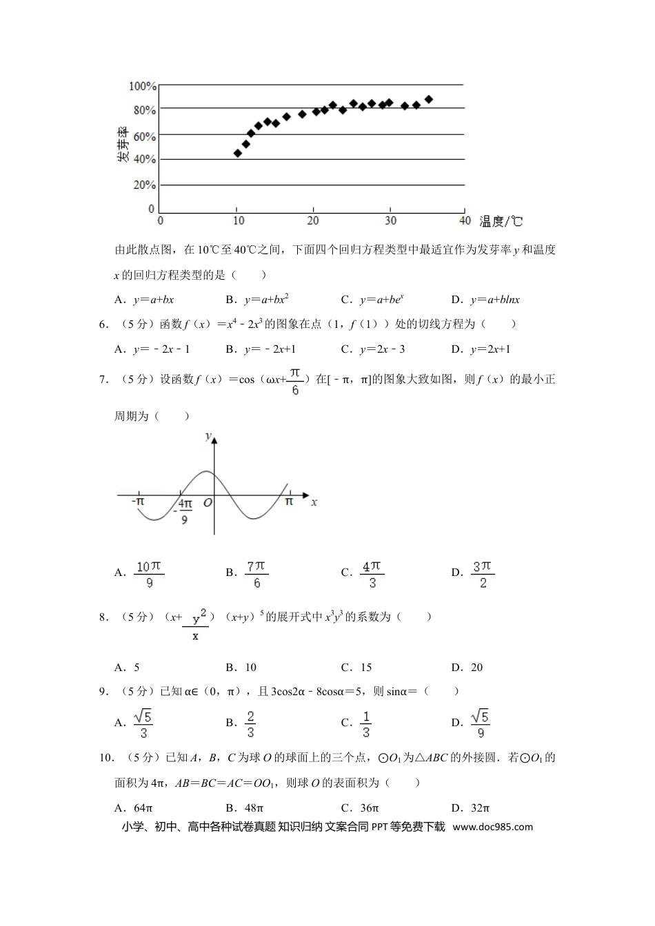 【免费下载】湖南2020年高考数学真题（理科）（新课标Ⅰ）（原卷版）.doc