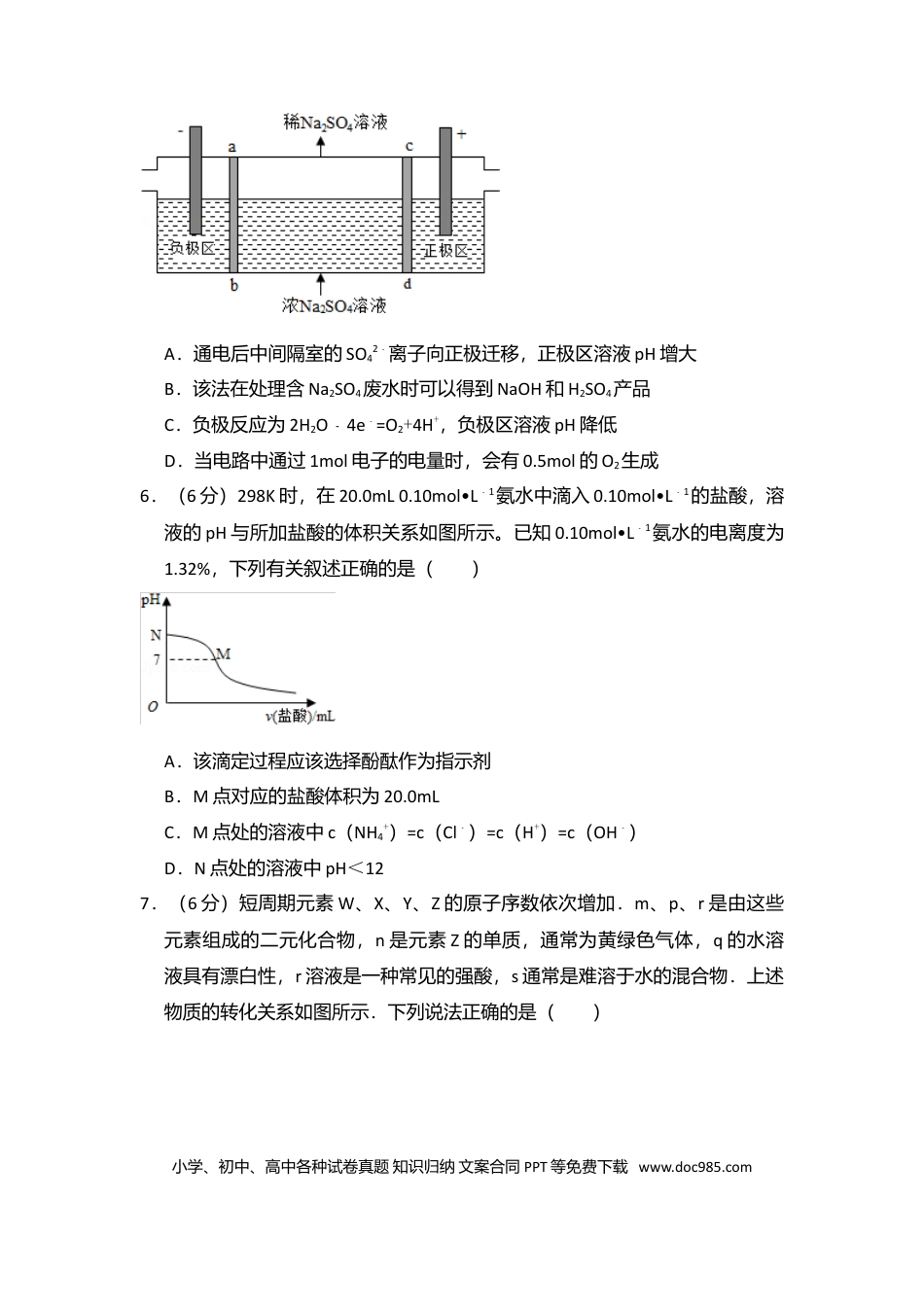 【免费下载】湖南2016年高考化学真题（新课标Ⅰ）（解析版）.doc