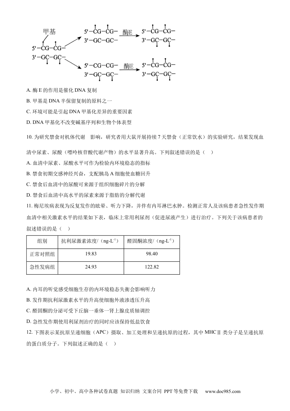 2024年高考生物真题（黑龙江、吉林、辽宁）（原卷版）.docx