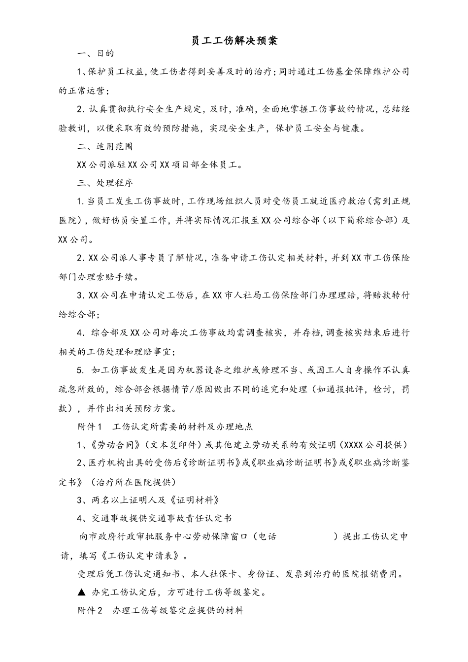工伤解决预案.doc