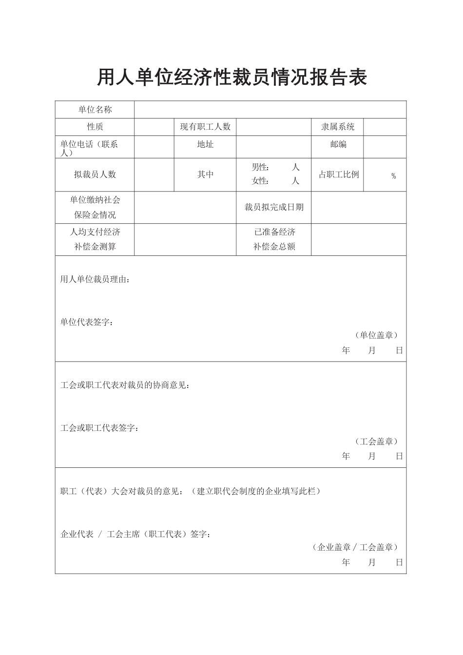 22.用人单位经济性裁员情况报告表.docx