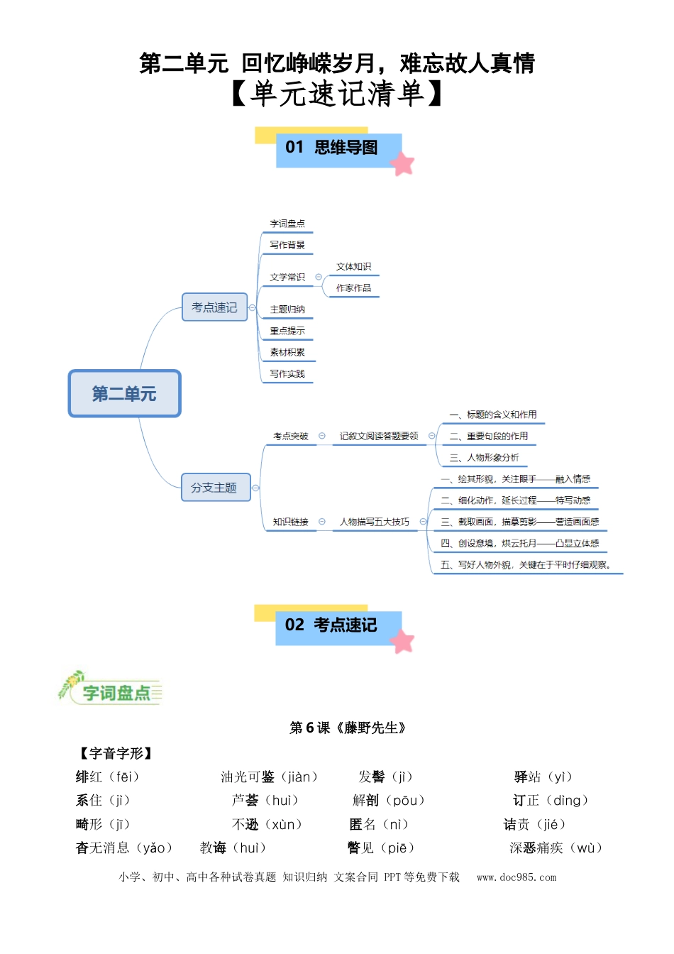 第二单元-2024-2025学年八年级语文上册（统编版）.docx