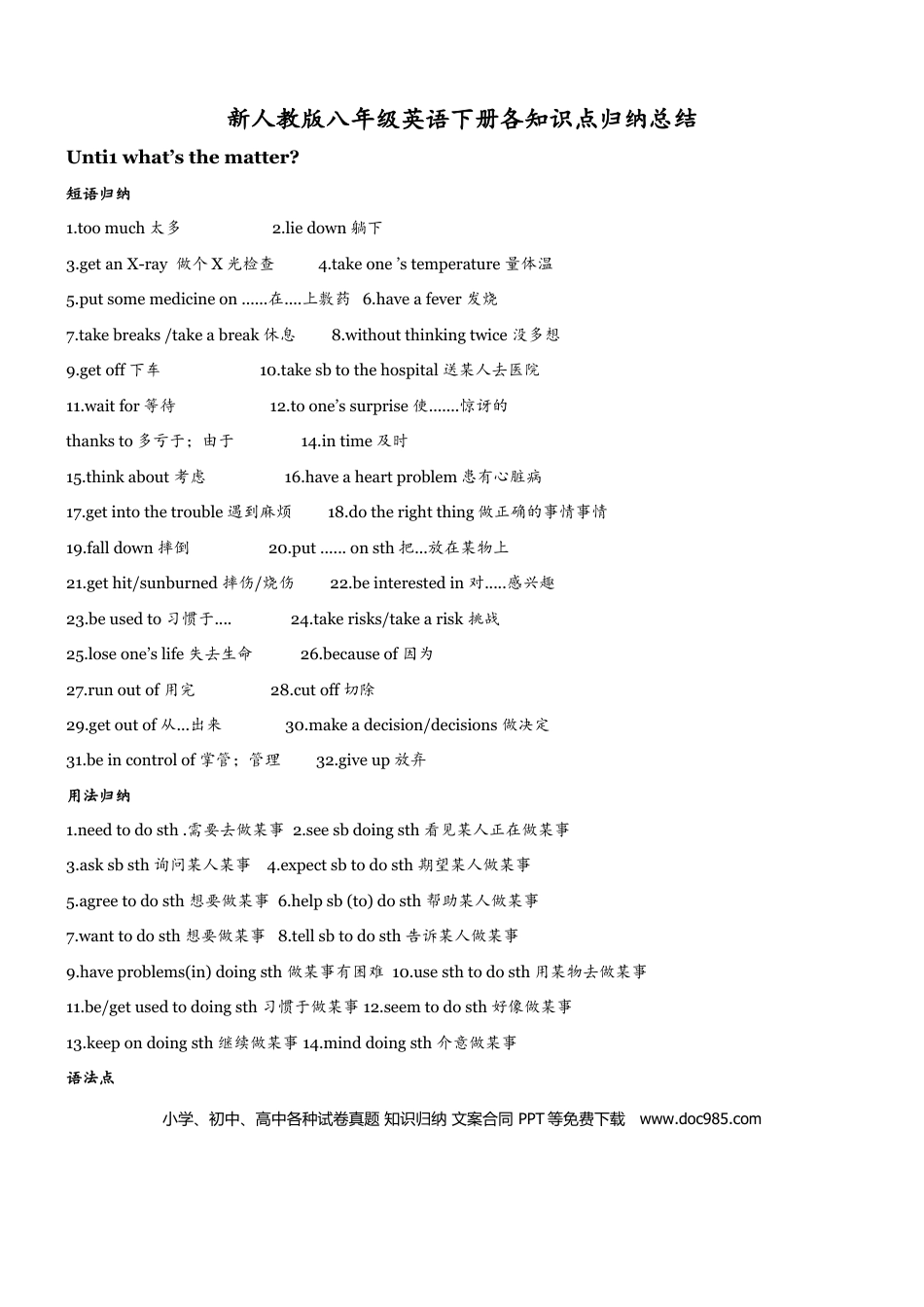 八年级英语下册学习资料.doc