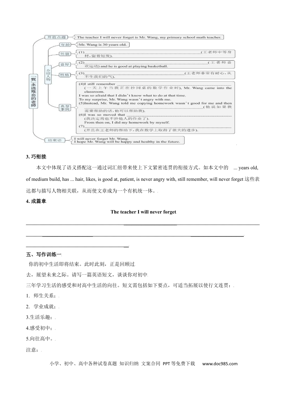 九年级英语 专题14 九全Unit14写作主题：学校生活（人教版）.docx
