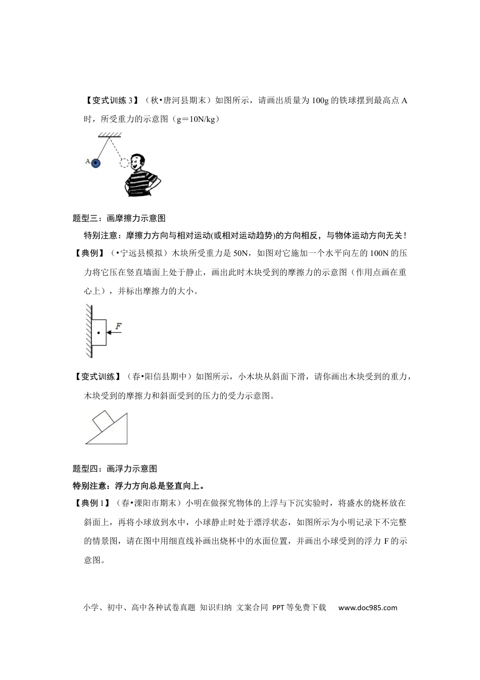八年级物理下册 专题05  几种力的作图（原卷版）.docx