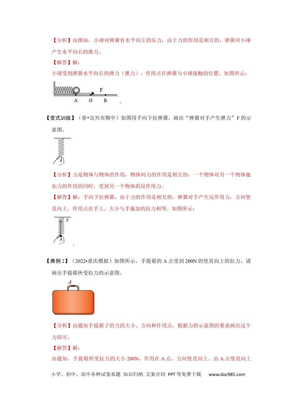 八年级物理下册 专题05  几种力的作图（解析版）.docx