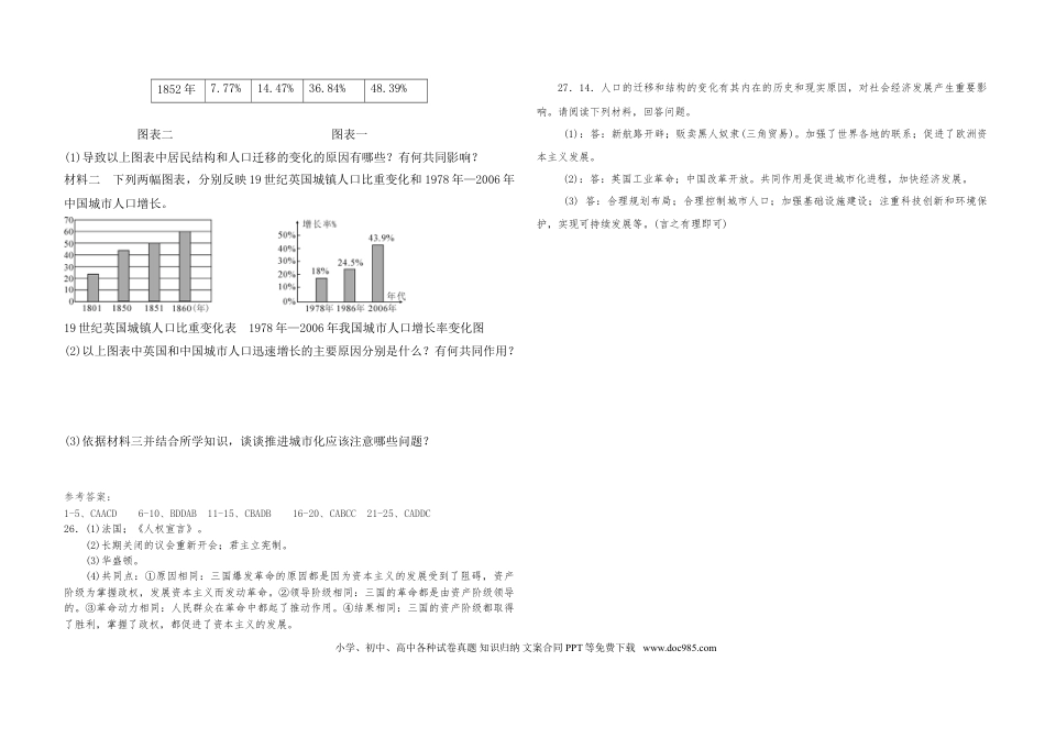 03. 部编版人教版九年级上册历史综合试卷.doc