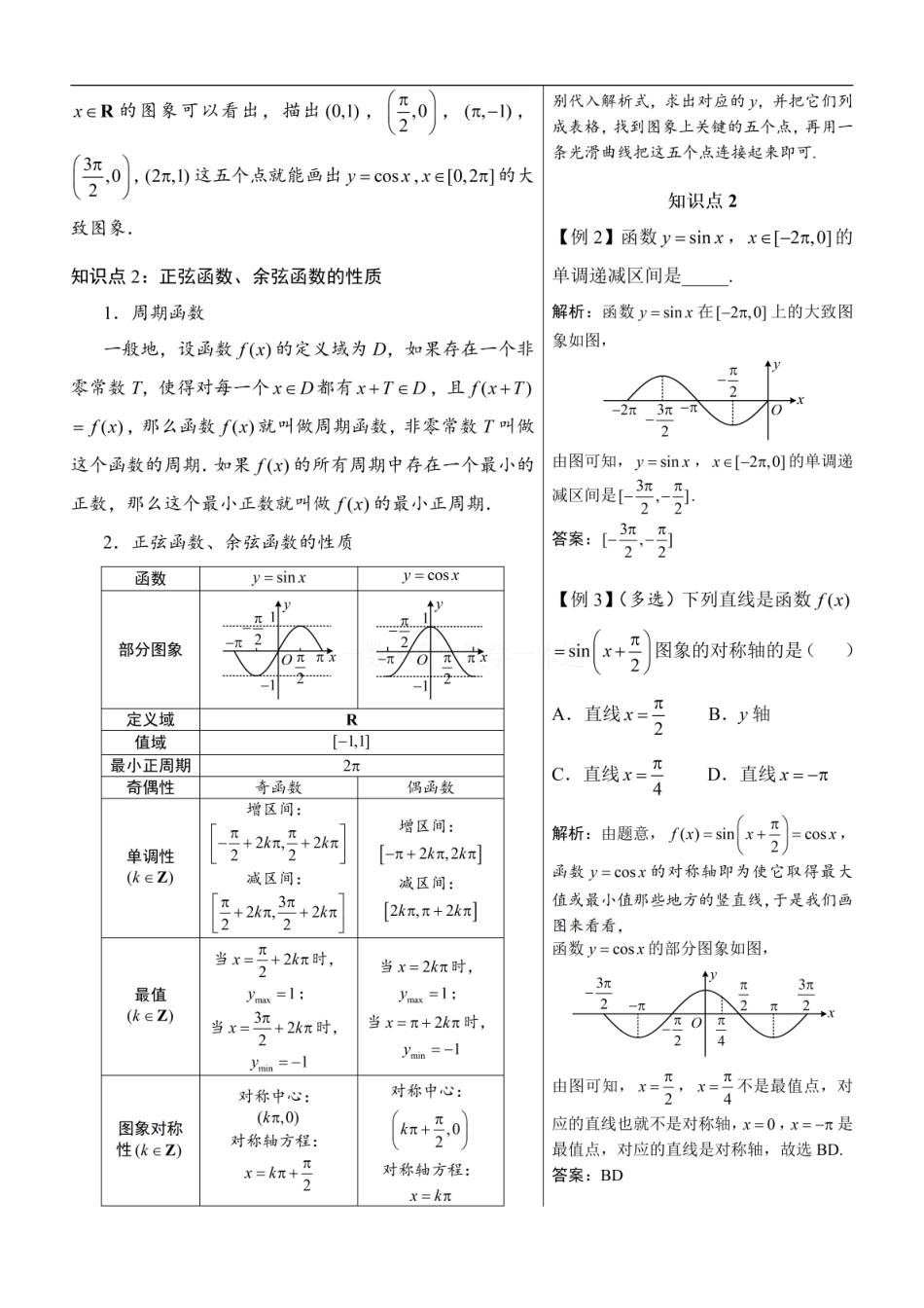 高一数学 第4节 正弦函数、余弦函数的图象&正弦函数、余弦函数的性质（方法册+习题册）.pdf