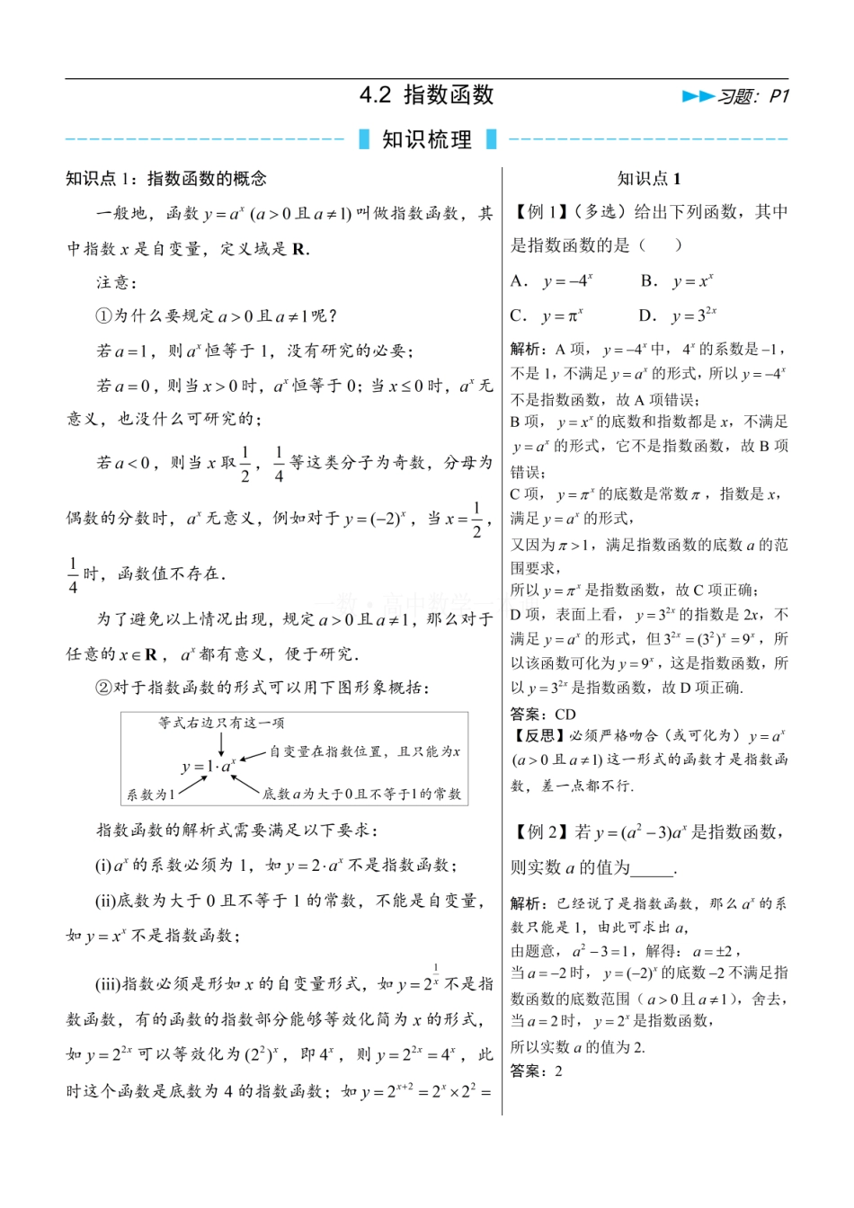 高一数学 第2节 指数函数（方法册+习题册）.pdf