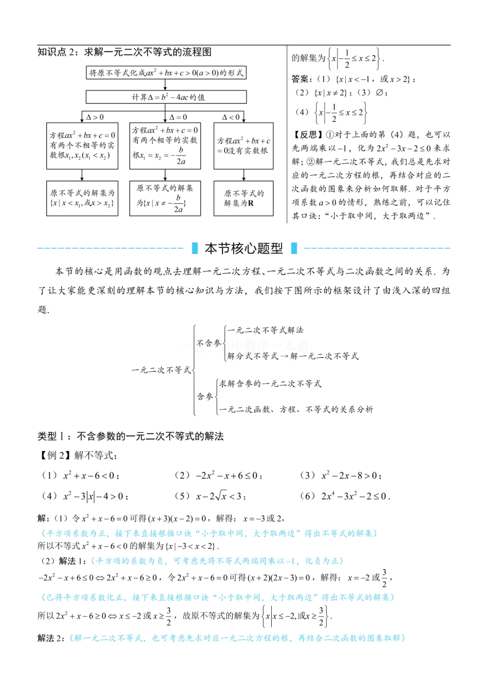 高一数学 第3节 二次函数与一元二次方程、不等式（方法册+习题册）.pdf