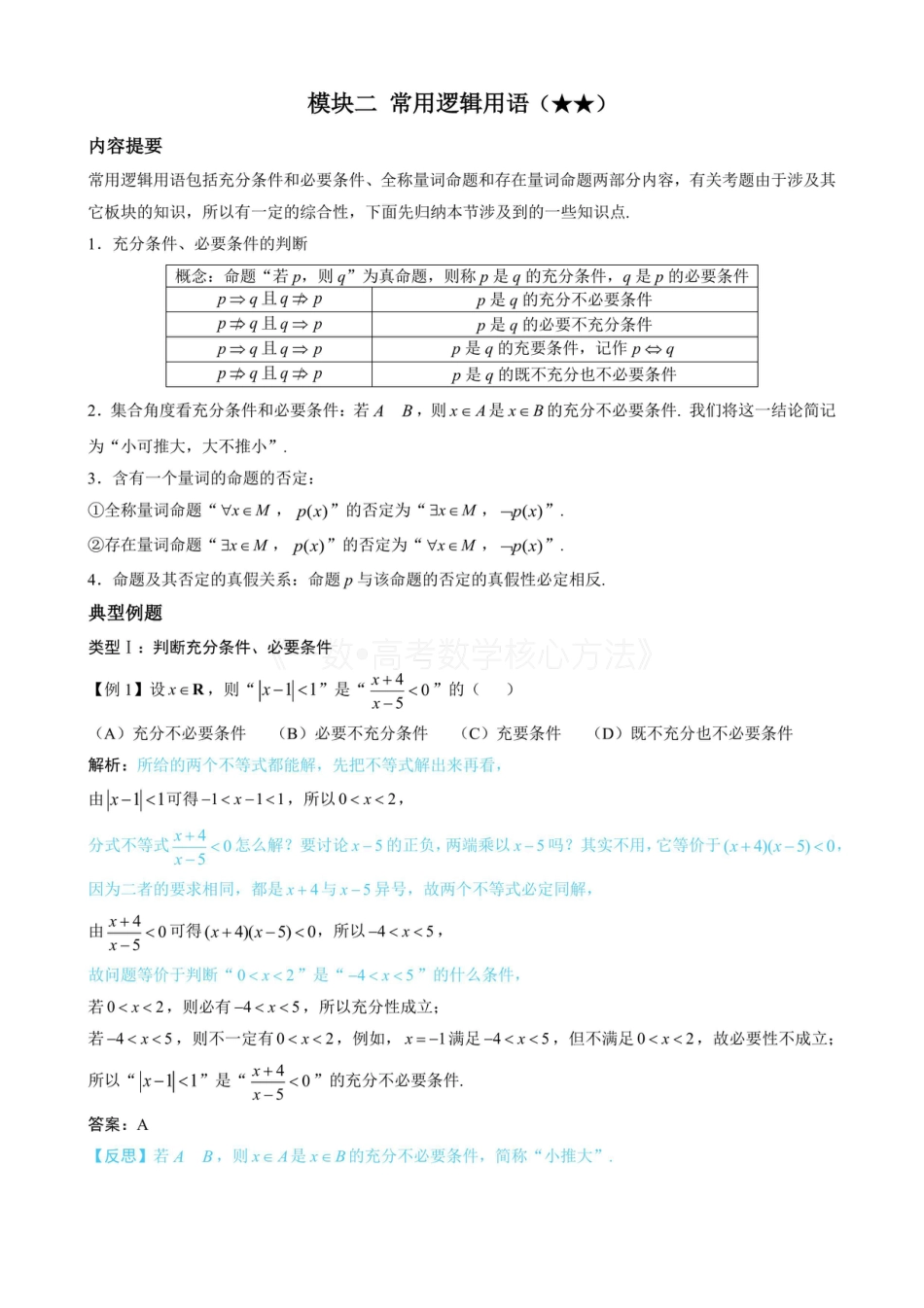 高一数学 第1节 常用逻辑用语(无答案).pdf