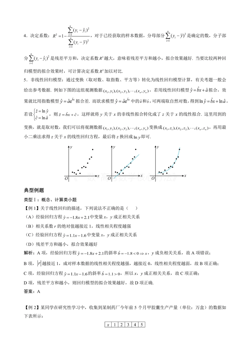 高一数学 第1节 一元线性回归模型及其应用（无答案）.pdf