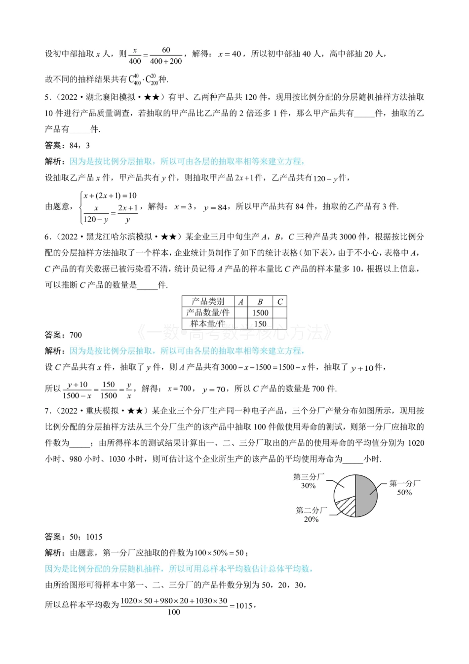 高一数学 第1节 抽样（有答案）.pdf