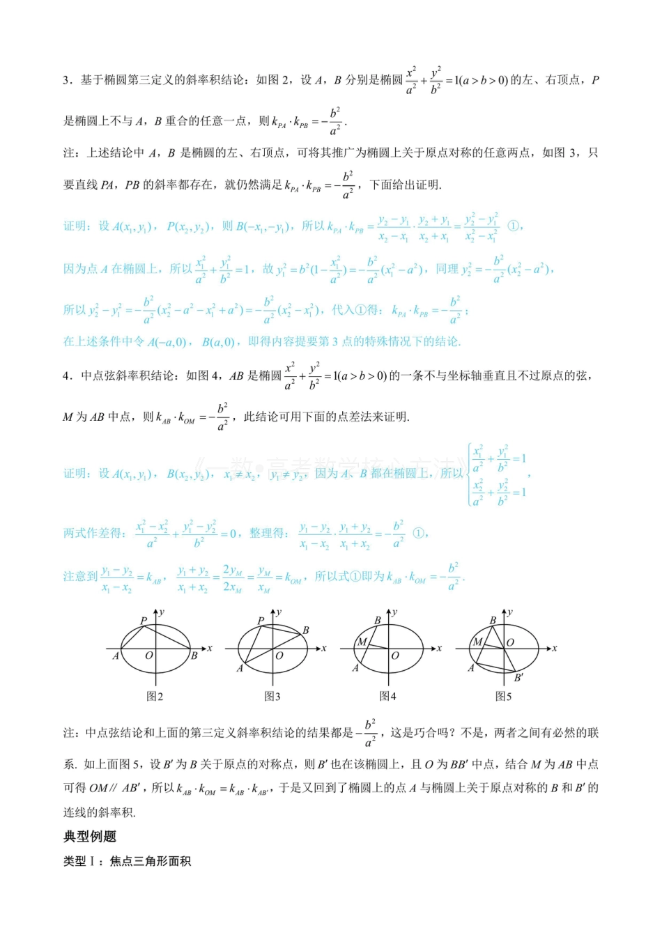 高一数学 第4节 高考中椭圆常用的二级结论(无答案).pdf