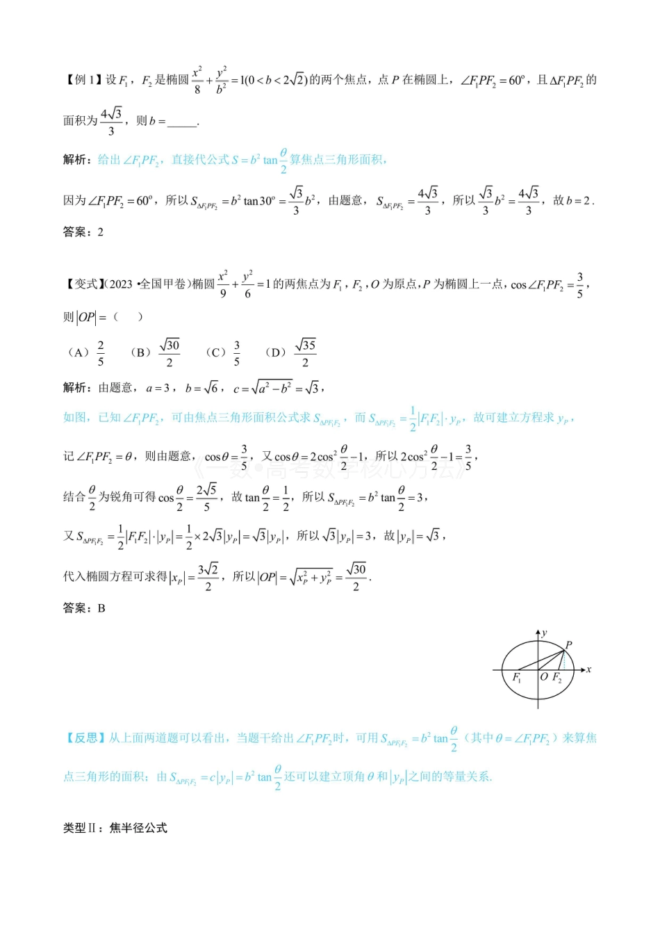 高一数学 第4节 高考中椭圆常用的二级结论(无答案).pdf