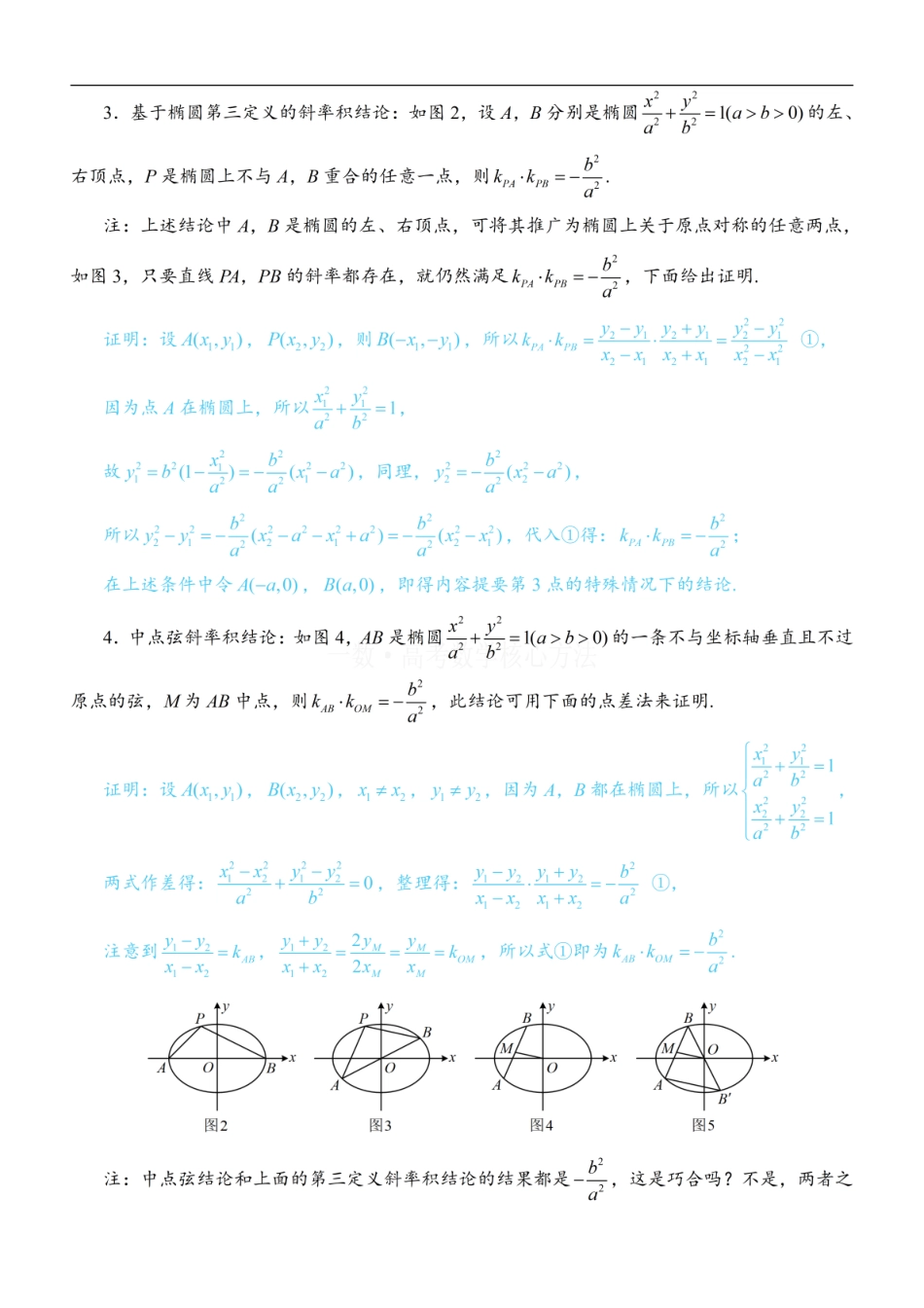 高一数学 第4节 高考中椭圆常用的二级结论：方法册+练习册 (1).pdf
