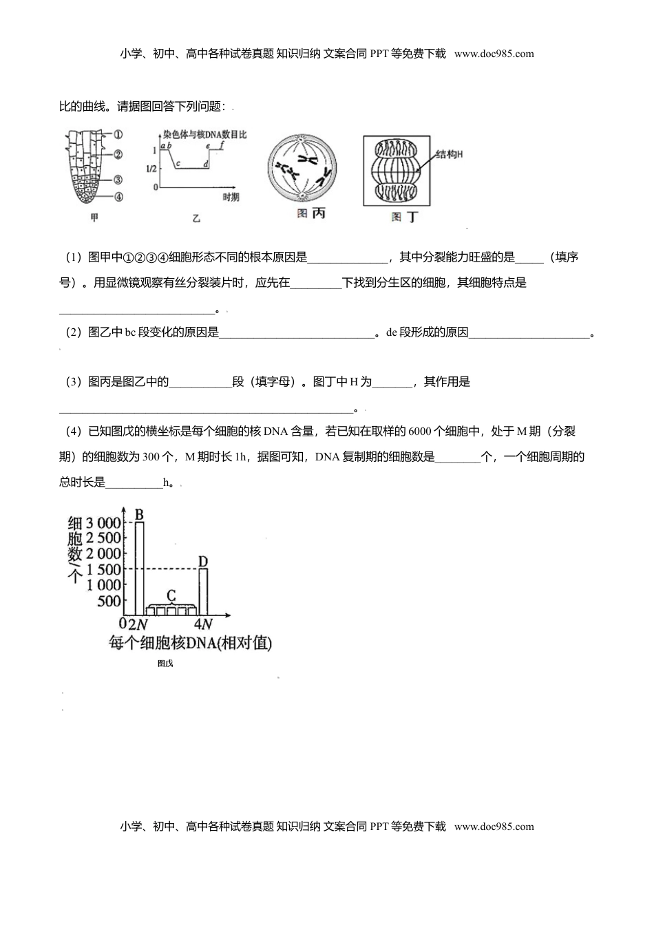 6.1  细胞的增殖-高一生物课后培优练（人教版2019必修1）（原卷版）.doc