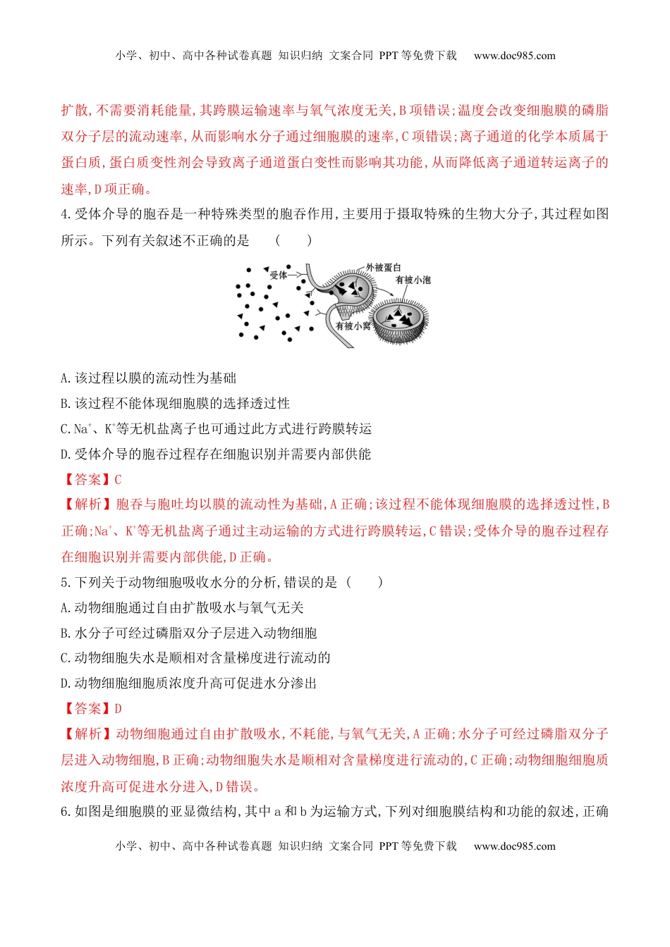 第二次月考卷 -2022-2023学年高一生物上学期课后培优分级练（2019人教版必修1）（解析版）.docx