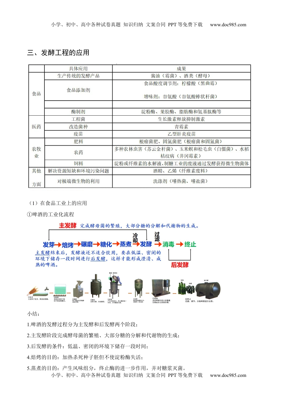 1.3 发酵工程及其应用-2022-2023学年高二生物课后培优分级练（人教版2019选择性必修3）（原卷版）.docx