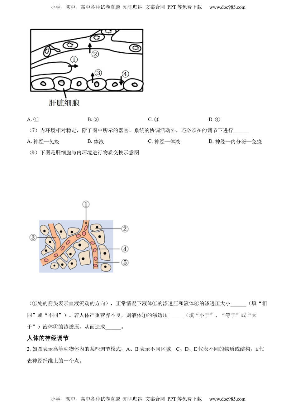 2022-2023学年高二上学期期末生物试题（原卷版）.docx