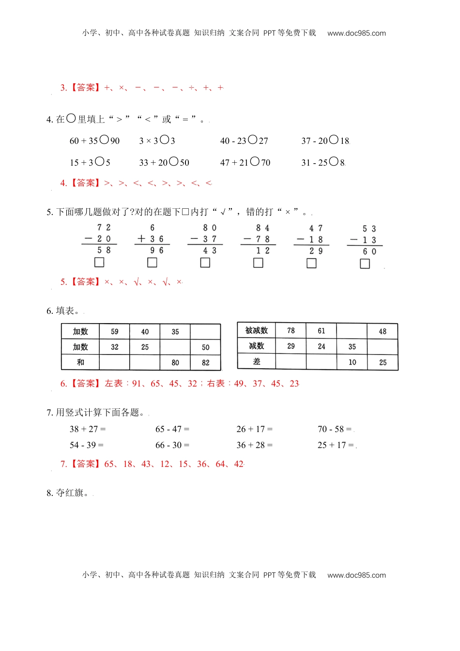 二年级数学上册专题1  加法和减法（教师版）.docx
