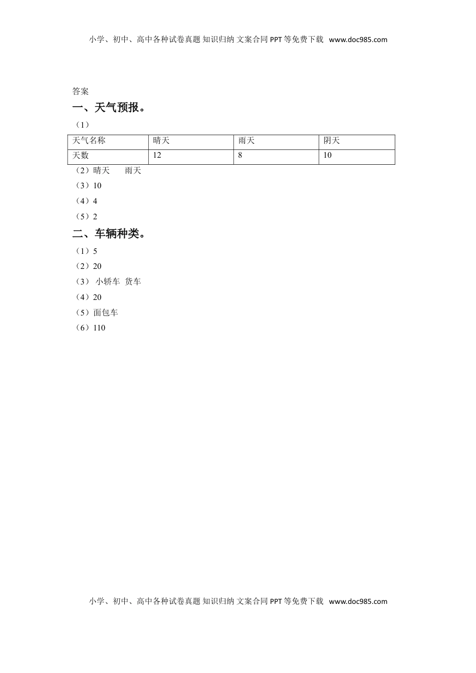 二年级下册数学一课一练-《八 数据的收集和整理（一）》1-苏教版.doc