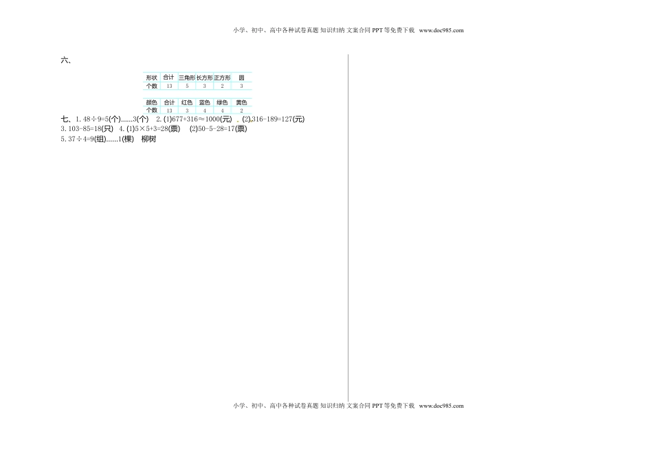苏教版数学二年级下学期期末测试卷1.doc