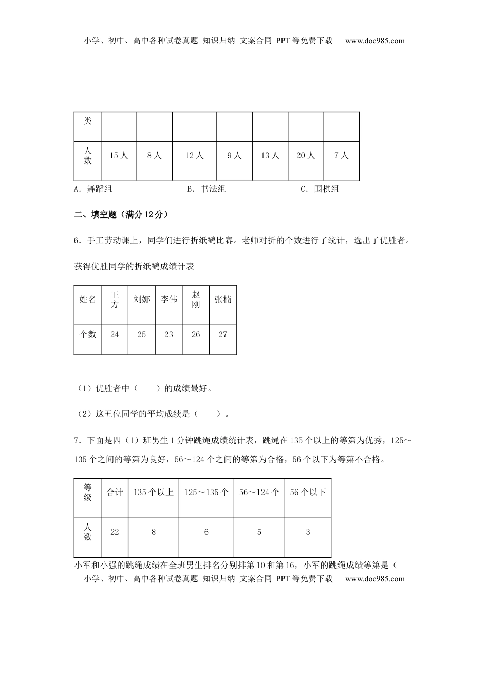【易错笔记】第九单元 数据的收集和整理（二）-三年级数学下册易错点汇总及优选易错题A卷 苏教版（含答案）.docx