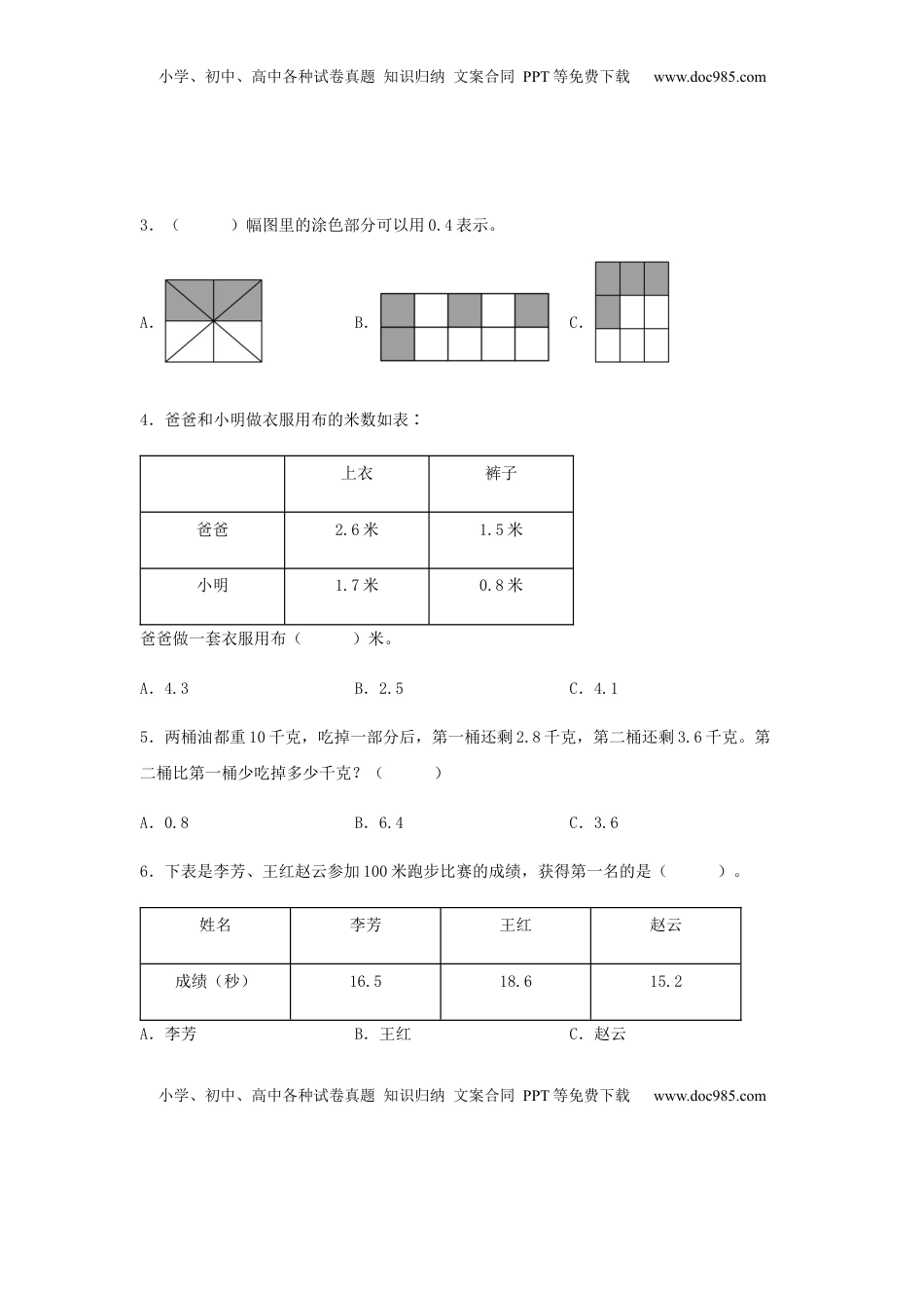 【易错笔记】第八单元 小数的初步认识-三年级数学下册易错点汇总及优选易错题A卷 苏教版（含答案）.docx
