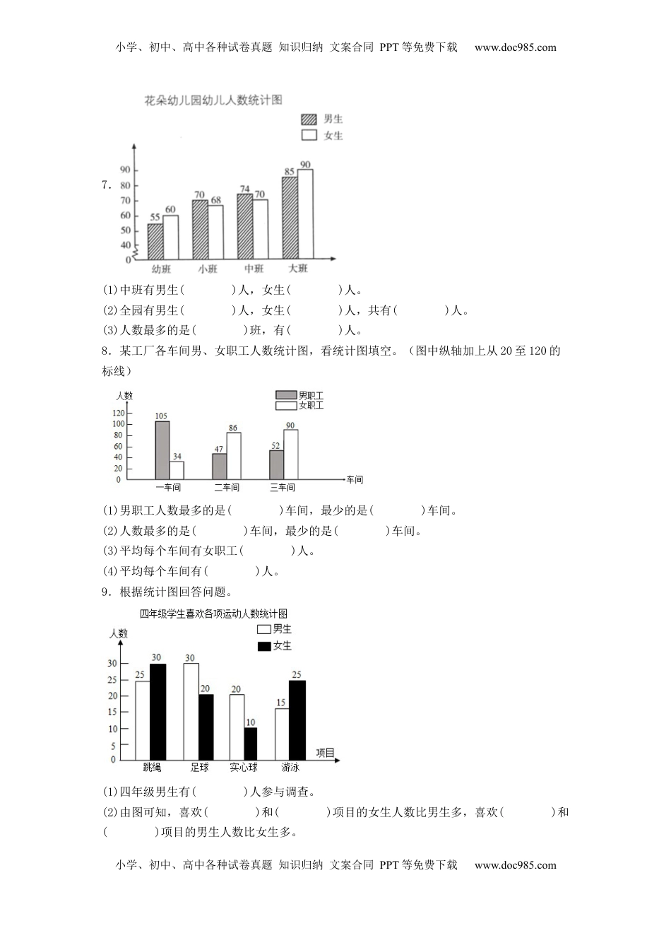 【分层作业】6.2 复式条形统计图（同步练习） 五年级上册数学同步课时练 （苏教版，含答案）.docx