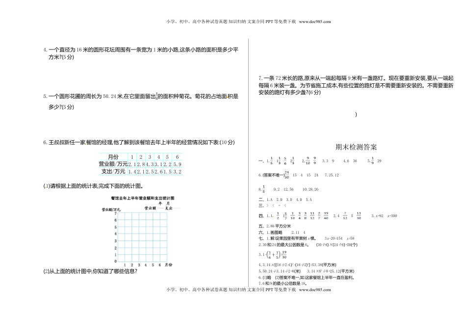 苏教版数学五年级下学期期末测试卷1（优尖升教育）.doc