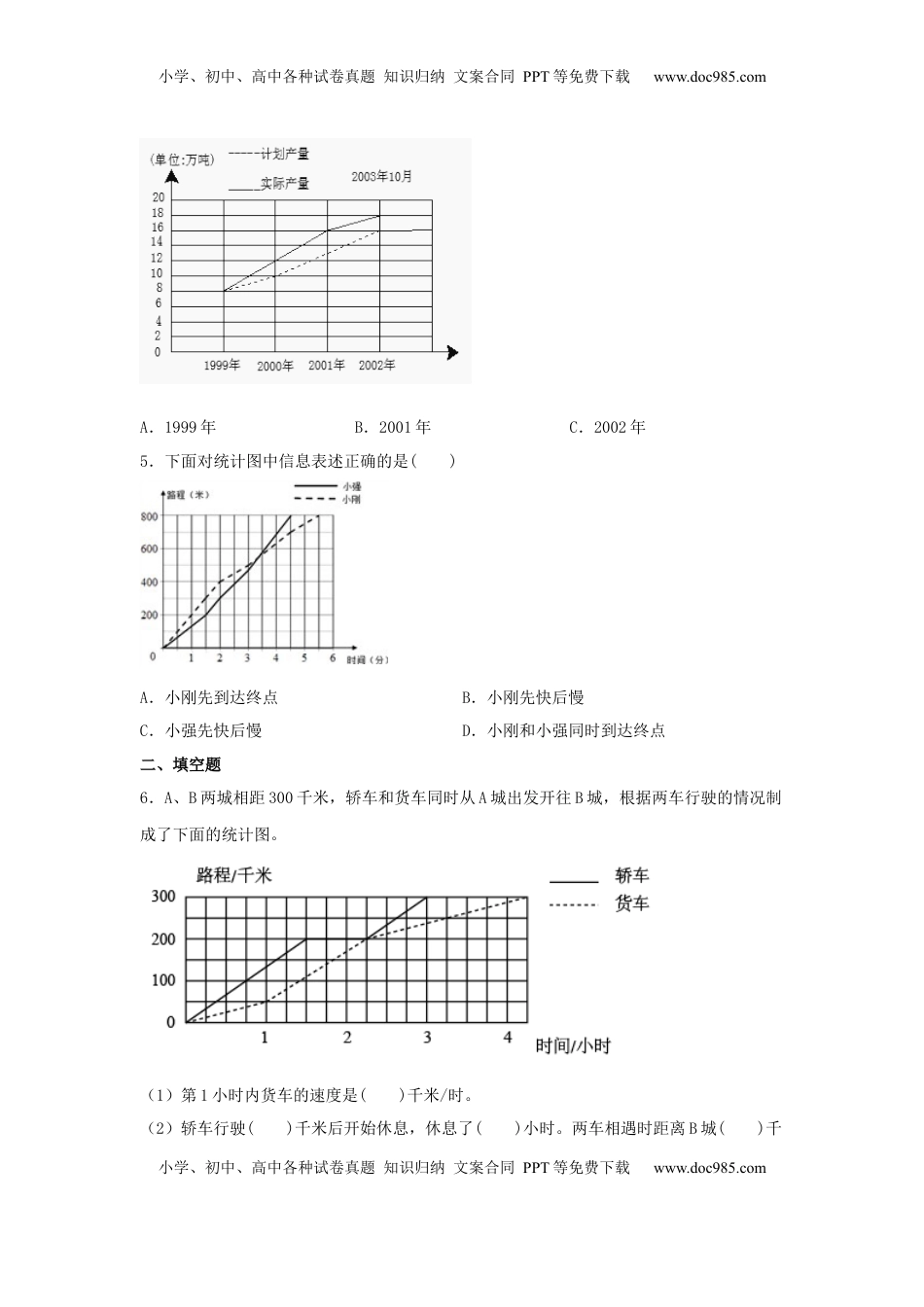 【分层训练】2.2 复式折线统计图 五年级下册数学同步练习 苏教版（含答案）.docx