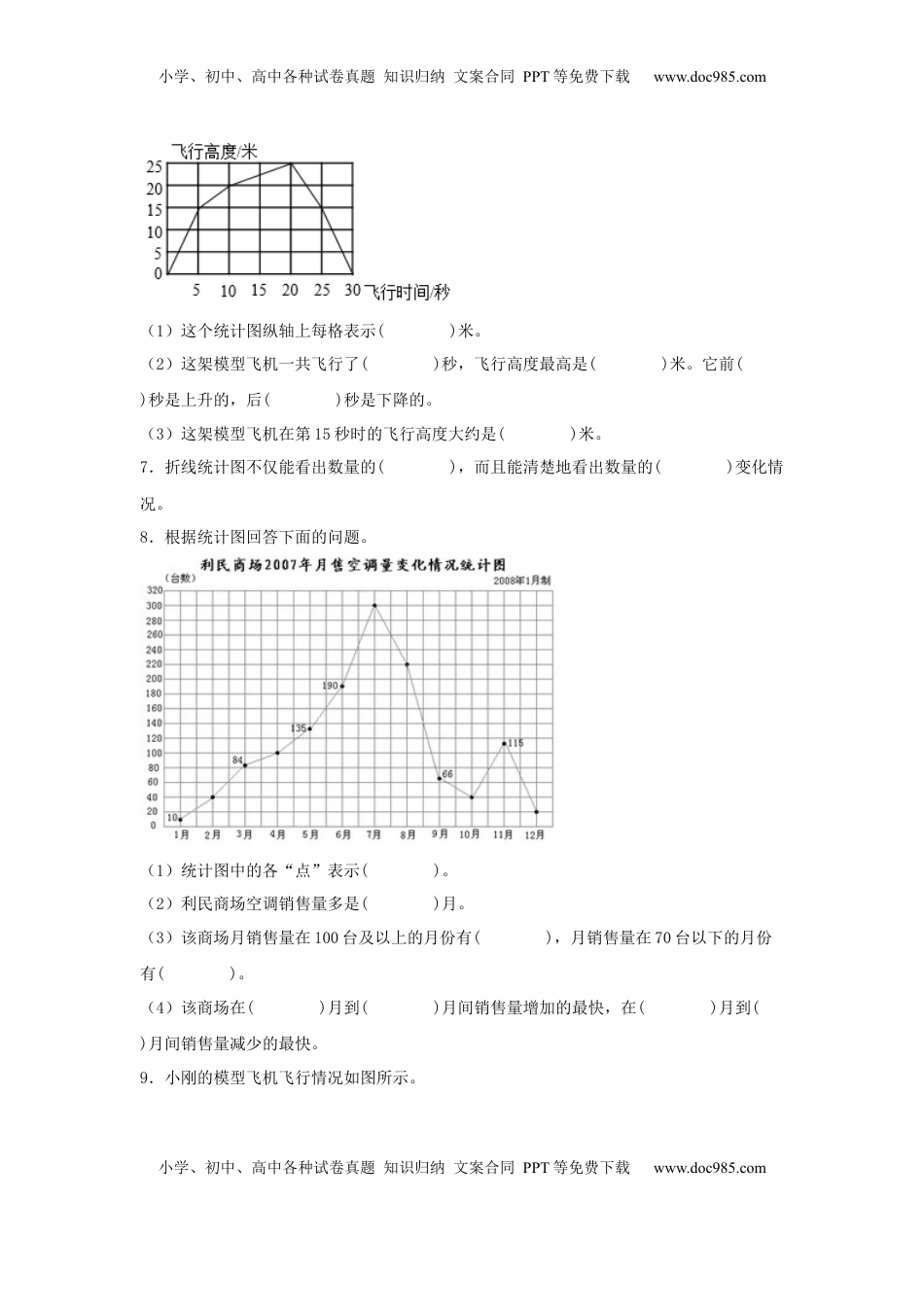 【分层训练】2.1 单式折线统计图 五年级下册数学同步练习 苏教版（含答案）.docx