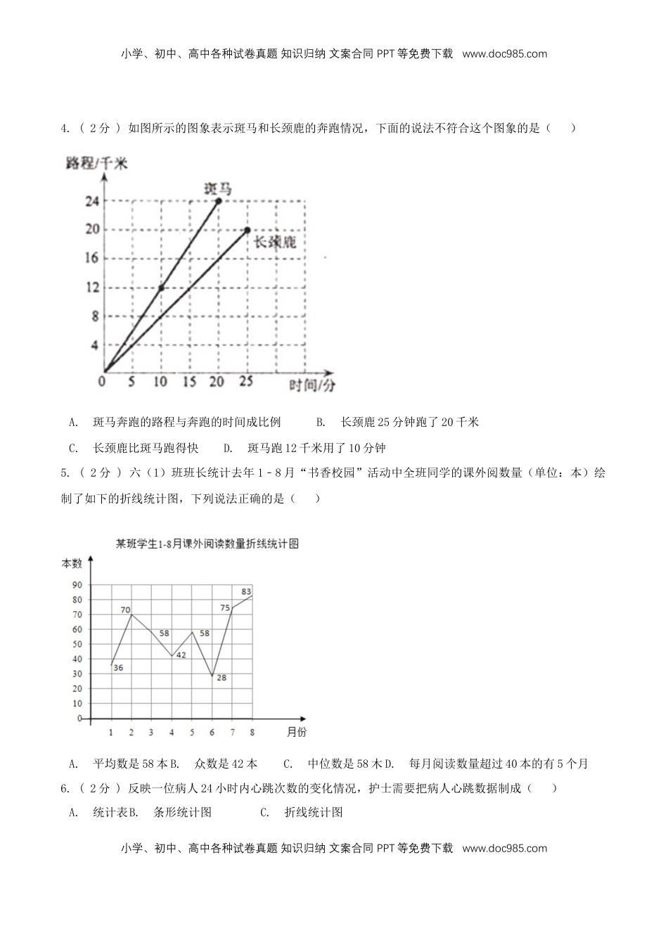 【精品】第二章《折线统计图》单元总复习—五年级数学下册全能滚动测评卷B（原卷版）苏教版.doc