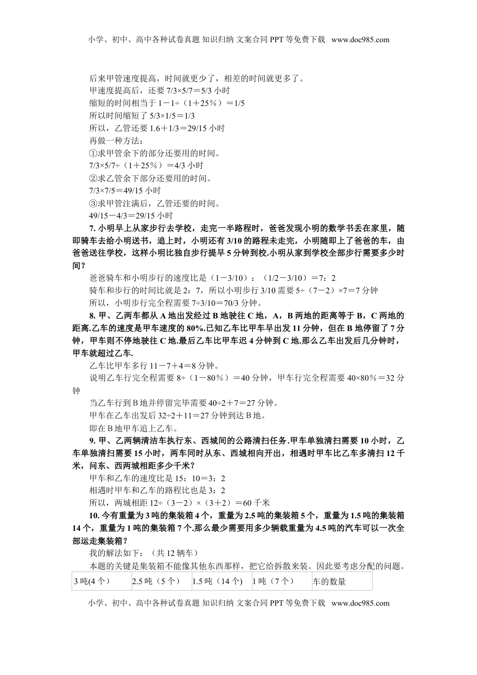 小升初数学 应用题综合训练（一） 苏教版（优尖升教育）.doc