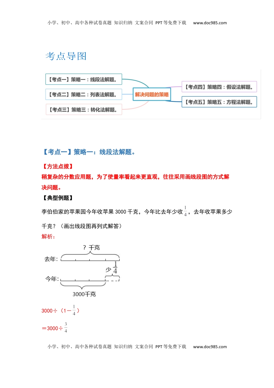 【典型例题系列】六年级数学下册典型例题系列之第三单元解决问题的策略（解析版）苏教版.docx