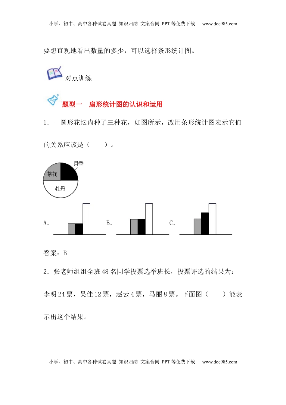 第01讲 扇形统计图-六年级数学下册单元知识盘点+易错题专训（苏教版）.docx
