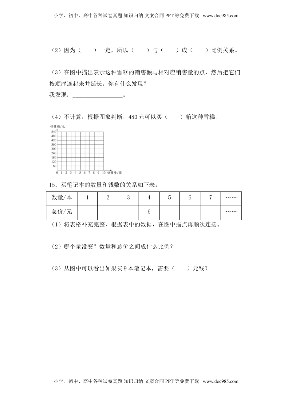 【基础+拔高】6.1正比例的意义及辨识六年级下册数学一课一练苏教版.doc
