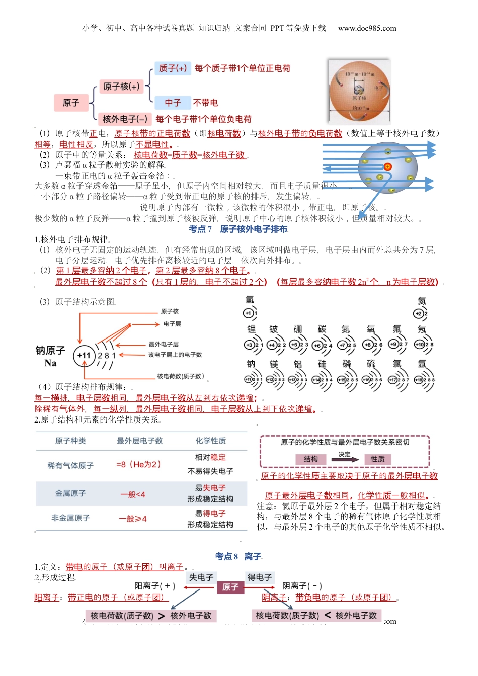 第三单元  物质构成的奥秘-九年级化学上册单元复习知识清单(1).docx