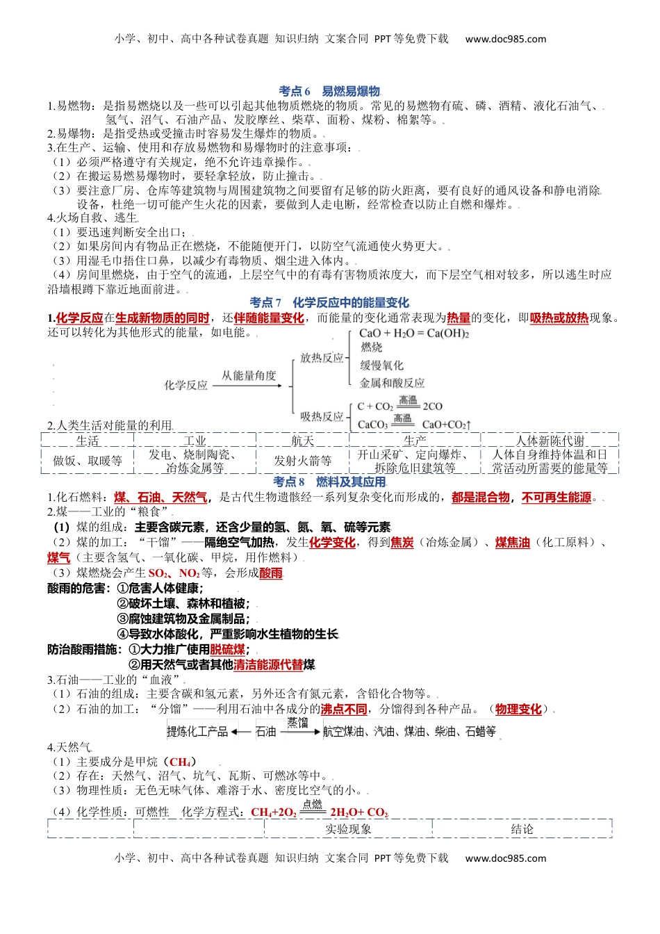 第七单元  燃料及其利用-九年级化学上册单元复习知识清单(1).docx