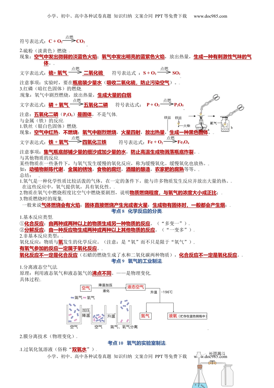 第二单元  我们周围的空气-九年级化学上册单元复习知识清单（人教版）(1).docx
